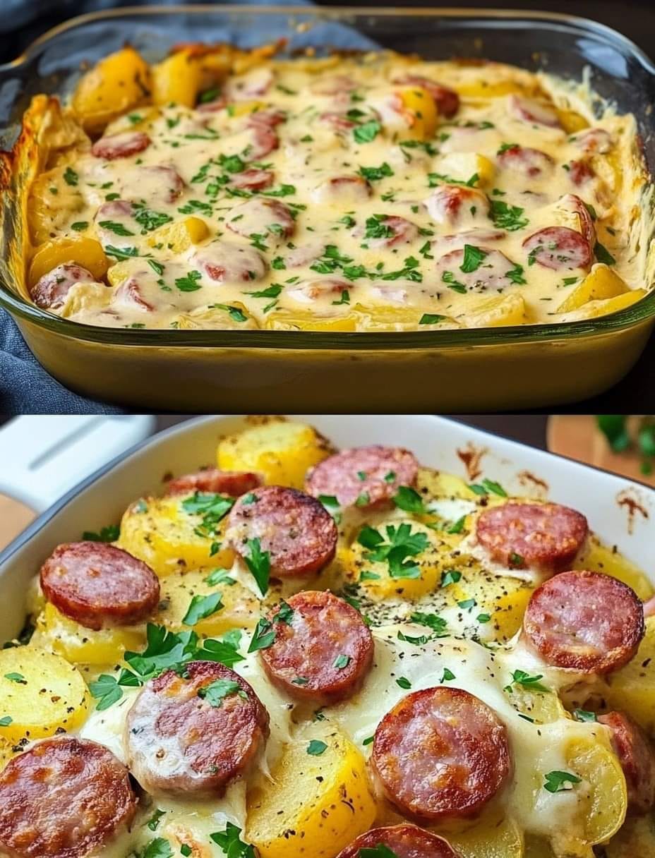 Herzhafter Kartoffel-Gratin mit Mettwurst – Ein Klassiker für die ganze Familie